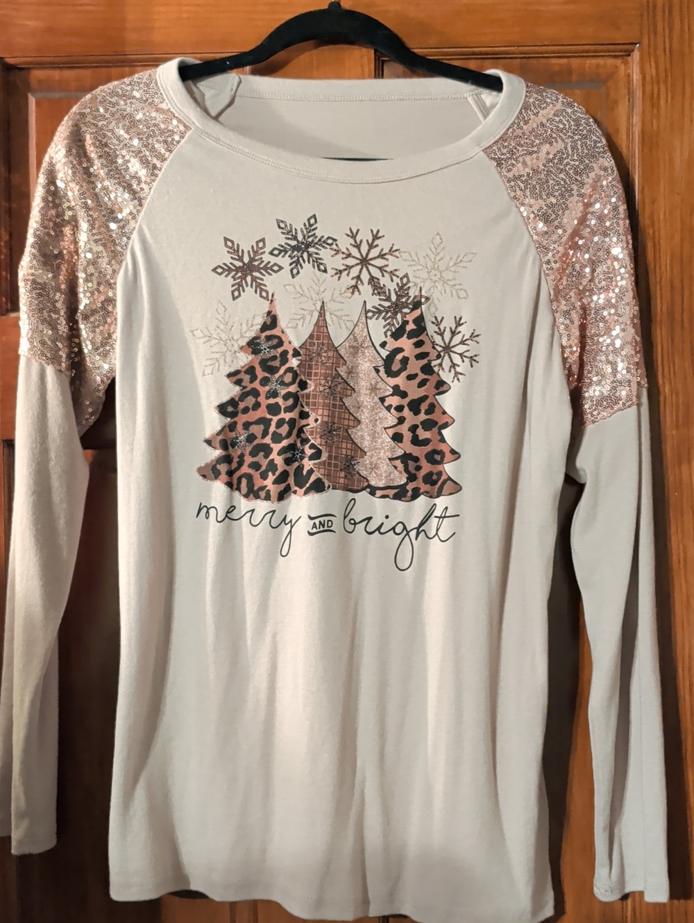 Merry & Bright Sequin Long Sleeve Top